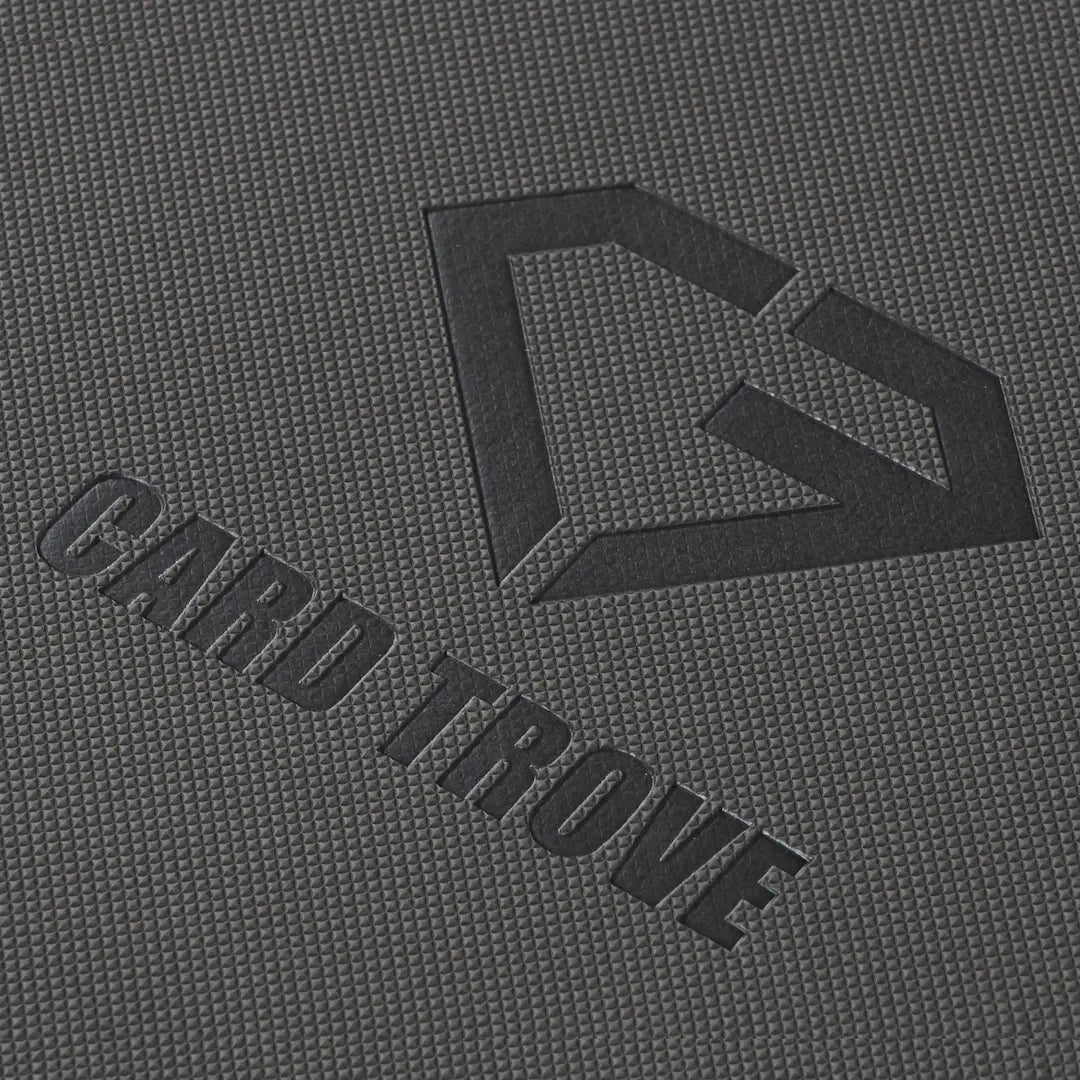 Oversized Jumbo Card Binder featuring a textured finish and embossed 'CARD TROVE' logo.