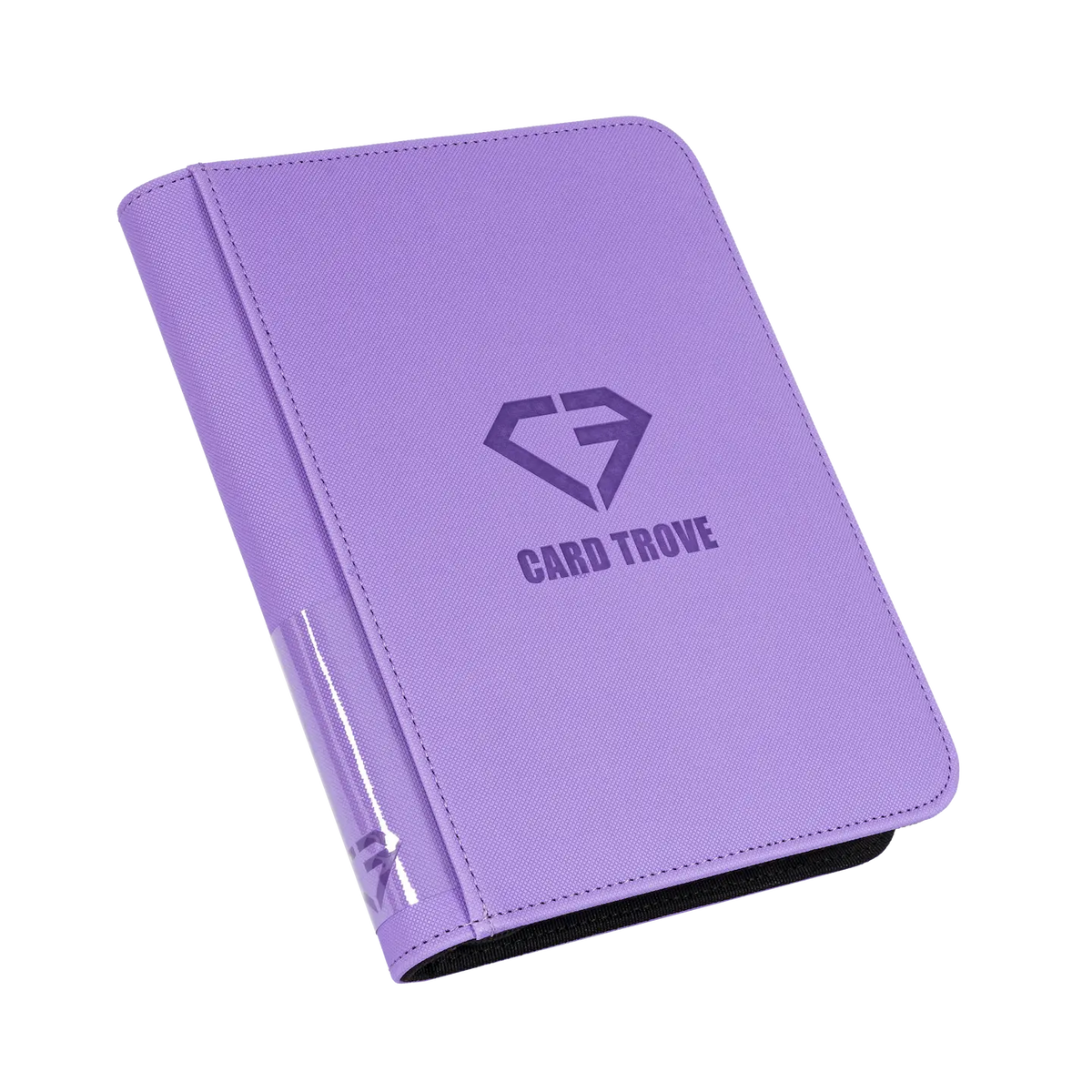4-Pocket Card Binder Purple with a smooth zipper and quality construction for trading card storage.