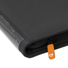 9-Pocket-Kartenbinder Schwarz mit hochwertigem Material und schlankem Reißverschlussdesign für sichere Kartenaufbewahrung.