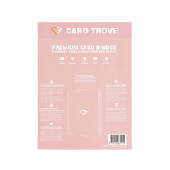 9-Pocket-Kartenbinder Pink, Rückansicht, hebt Premium-Funktionen und Designdetails für Standard-Sammelkarten hervor.