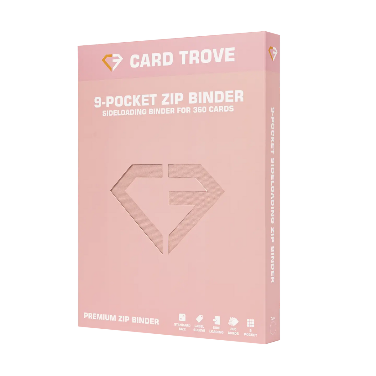 9-Pocket-Kartenbinder Pink mit seitlichen Fächern für 360 Standard-Sammelkarten in Premium-Design.