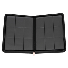 9-Pocket-Kartenbinder Pink mit schwarzen Fächern zur Aufbewahrung von Sammelkarten.