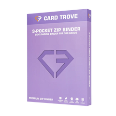 9-Pocket Karten-Binder Lila, Premium-Reißverschluss-Binder für 360 Standard-Sammelkarten, spritzwassergeschützte Oberfläche.