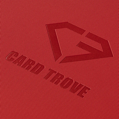 9-Pocket-Kartenbinder Rote Textur mit Card Trove Logo auf einer hochwertigen roten Oberfläche.