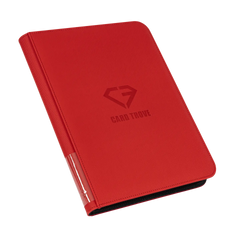 9-Pocket Karten-Binder Rot, hochwertiger Binder für Sammelkarten, spritzwassergeschützte Oberfläche, bewahrt Wertsachen sicher auf.