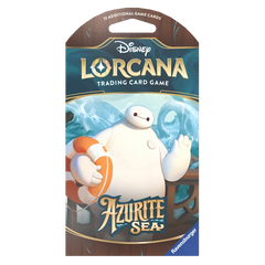 Azurite Sea Sleeved Booster Pack mit Disney Lorcana Sammelkarten und Charakter-Artwork.