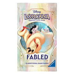 Fabled Booster Pack featuring Disney Lorcana trading card game with 12 additional game cards.