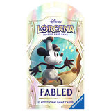Fabled Sleeved Booster mit Disney Lorcana Sammelkartenpackung und Charakterillustration.