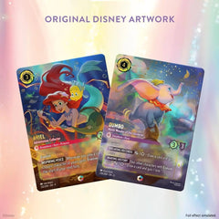 "Fabled Illumineer's Trove mit Disney-Charakteren Ariel und Dumbo Sammelkarten mit einzigartigen Effekten."