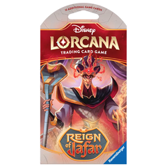 Reign of Jafar Sleeved Booster met Jafar uit Disney Lorcana met 12 extra spelkaarten.