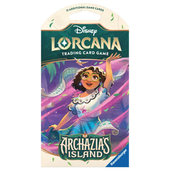 Archazia's Island Sleeved Booster pack van Disney Lorcana met een personage op een levendige achtergrond.