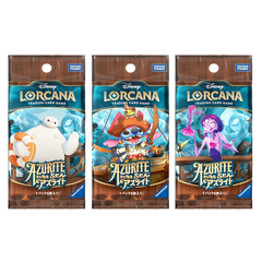 Azurite Sea Japanese Booster Box with three unique booster packs featuring Disney characters.