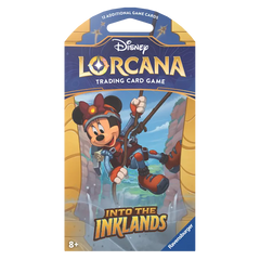 Into the Inklands Sleeved Booster Pack mit Disney Lorcana Sammelkarten.