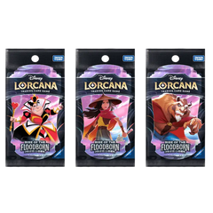Booster pack japonais "Rise of the Floodborn" avec les personnages de Disney Lorcana.