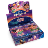 Shimmering Skies Japanese Booster Box displayed in a colorful packaging from the Disney Lorcana trading card game.