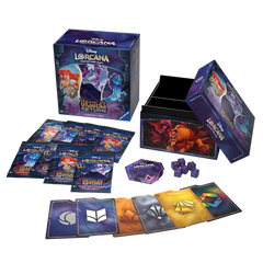 Ursula's Return Illumineer's Trove featuring booster packs, deluxe storage box, and collectible cards.