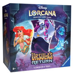 Disney Lorcana Ursula's Return Illumineer's Trove, featuring characters in colorful artwork.