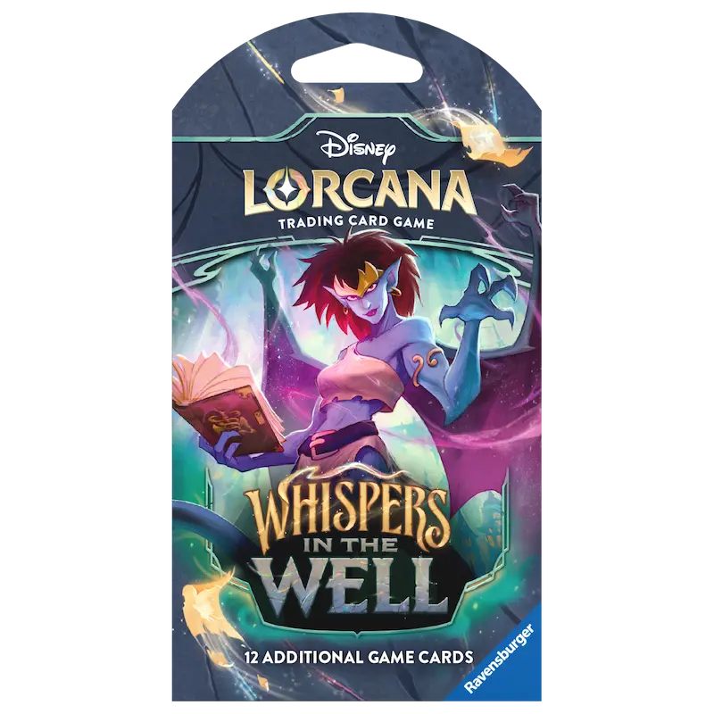 Whispers in the Well Sleeved Booster pack featuring Disney Lorcana artwork and 12 additional game cards.
