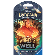 Whispers in the Well Sleeved Booster pack featuring Disney Lorcana with 12 additional game cards.