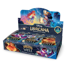"Whispers in the Well Booster Box für das Disney Lorcana Sammelkartenspiel mit 12 Karten pro Packung."