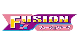 Colorful logo of FUSION featuring vibrant typography and a Japanese subtitle, emphasizing modern design and branding.