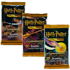 HP Quidditch Cup Booster Pack mit drei Boostern mit Quidditch-Karten aus dem Harry Potter TCG.
