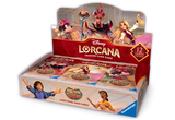 Boîte Le Règne de Jafar (en direct) affichée dans une boîte colorée du jeu de cartes à collectionner Lorcana.