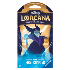 "De First Chapter Sleeved Booster pack van Disney Lorcana met een personage met magische elementen."