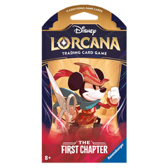 "De First Chapter Sleeved Booster pack voor Disney Lorcana, met Mickey Mouse als personage."