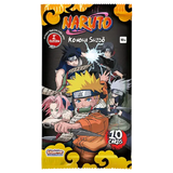"Naruto Konoha Booster Pack (Live-Stream) mit Naruto, Sakura, Sasuke und Kakashi auf der Verpackung."