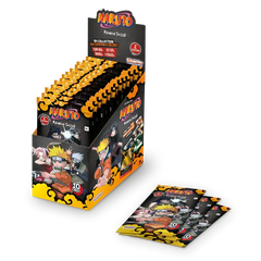 "Naruto TCG Booster Box Limited Edition First Print mit 24 Booster-Packs mit Naruto-Charakteren und der Konoha Shidō-Erweiterung."