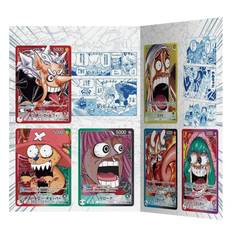 "One Piece BASE SHOP Limited Card Collection vol.1 mit einzigartigen Promokarten in lebendigen Designs und mit Charakteren."