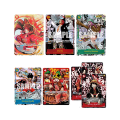 One Piece Hit Pack (Livestream) mit verschiedenen Sammelkarten wie Shanks und Monkey D. Ruffy.