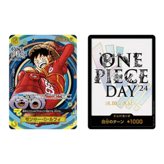 alt
One Piece Day 2024 Promo Kollektion mit Monkey D. Luffy und Don Promo-Karten.