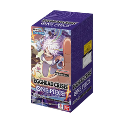 Egghead Crisis Japanese Booster Box (Live-stream) packaging for One Piece Card Game featuring character art.