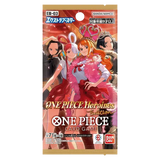 "Boîte de boosters japonaise Heroines Edition mettant en vedette des personnages de One Piece TCG, sortie le 25 octobre 2025."