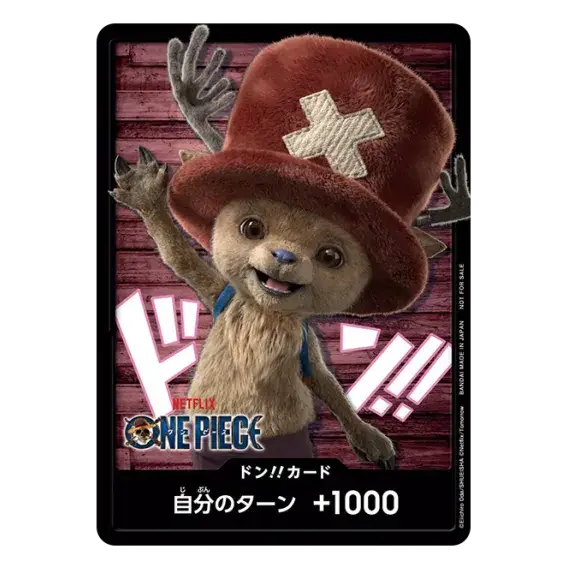 One Piece Live Action Chopper Don Promo card featuring Tony Tony Chopper with a big hat and a joyful expression.