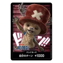 One Piece Live Action Chopper Don Promo card featuring Tony Tony Chopper with a big hat and a joyful expression.