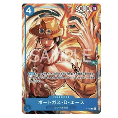 One Piece McDonalds 2025 Promo Pack mit Sammelkarte von Portgas D. Ace.