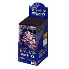 Die Azure Seven Booster Box mit 24 Packs für das One Piece OP14 Kartenspiel.