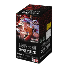 The Time of Battle Japanese Booster box packaging featuring iconic One Piece characters in action.