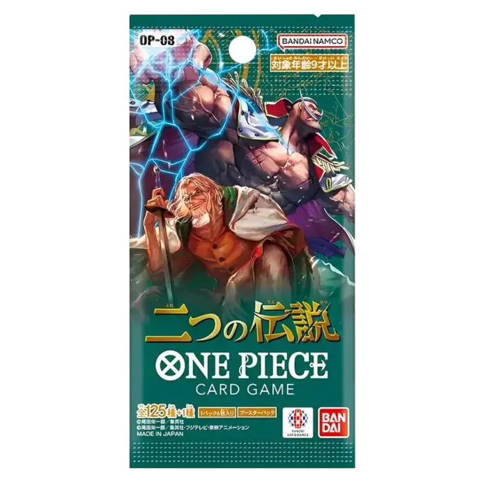 Two Legends Japanese Booster Box featuring One Piece TCG characters and art design.