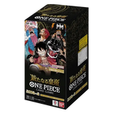 The Four Emperors Japanese Booster Box featuring One Piece TCG characters and design.