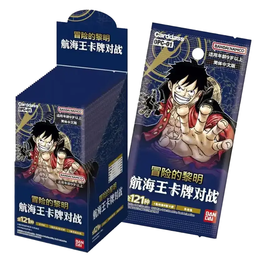 OPC-01 Romance Dawn Booster Box packaging featuring iconic One Piece character.
