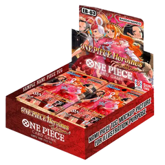 "Heroines Edition Booster Box met One Piece EB03 kaarten in een kleurrijk booster box design."