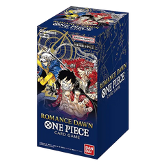 "Romance Dawn Japanische Booster Box mit One Piece Charakteren und Design aus dem OP01 Kartenspiel."