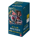 "Säulen der Stärke Japanische Booster Box mit One Piece OP-03 Sammelkartenspiel-Verpackung und lebendigen Illustrationen."