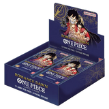 Romance Dawn Booster Box mit 24 Packs und je 12 Karten aus One Piece TCG, perfekt für Sammler und Spieler.