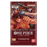 Paramount War Booster pack from One Piece TCG featuring 12 unique cards, released on March 10th 2023.