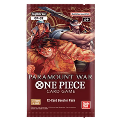Paramount War Booster pack van One Piece TCG met 12 unieke kaarten, uitgebracht op 10 maart 2023.